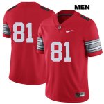 Men's NCAA Ohio State Buckeyes Jake Hausmann #81 College Stitched 2018 Spring Game No Name Authentic Nike Red Football Jersey XT20P28UY
